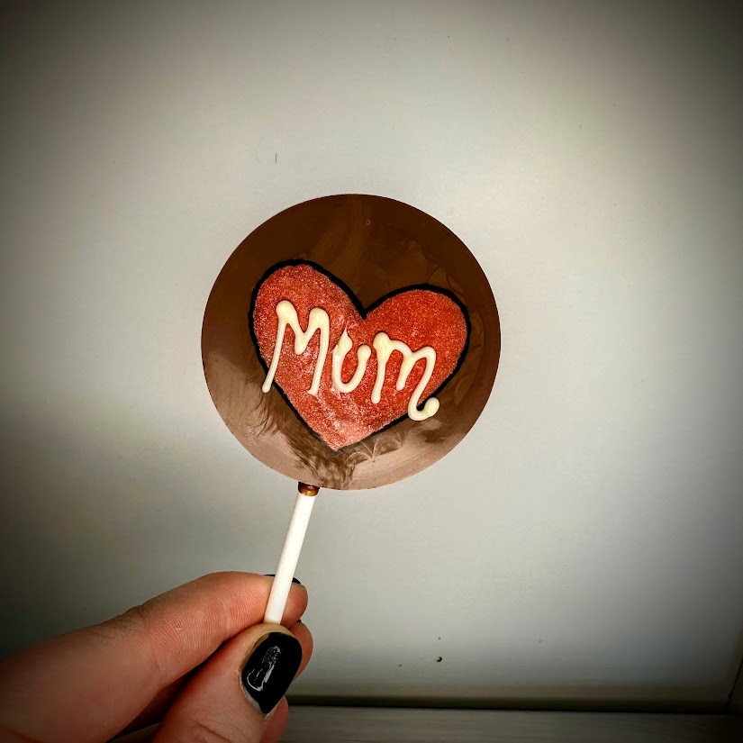 Hand-painted Heart Chocolate Lolly