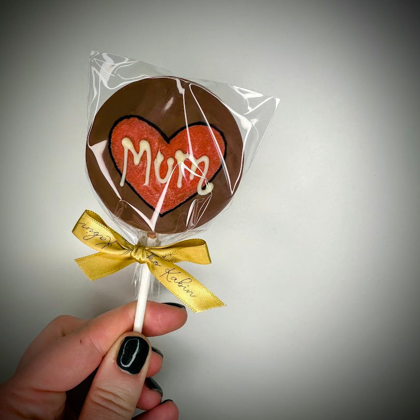 Hand-painted Heart Chocolate Lolly